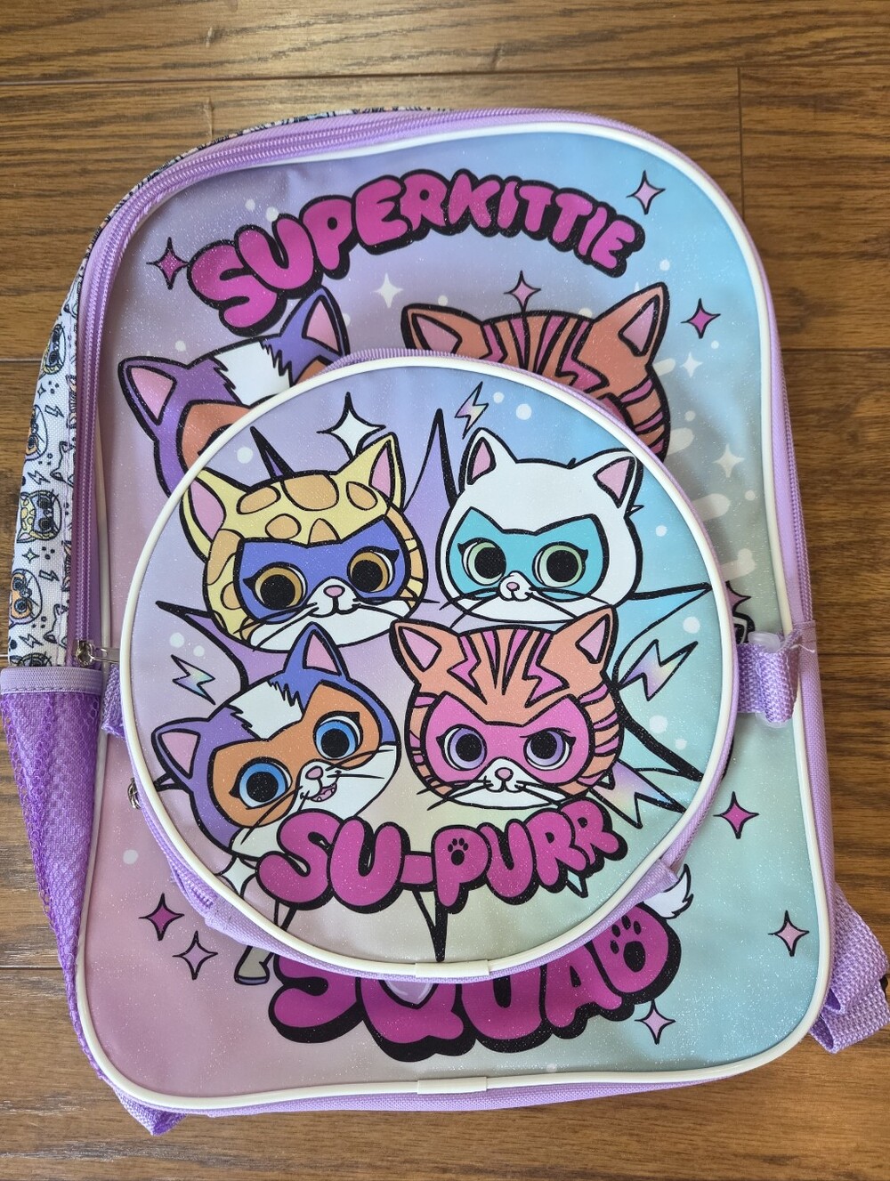 Su-Purr Squad Kids Backpack And Matching Lunch Box That Attachestobackpacj